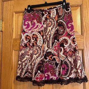Paisley brown pink and orange the limited skirt